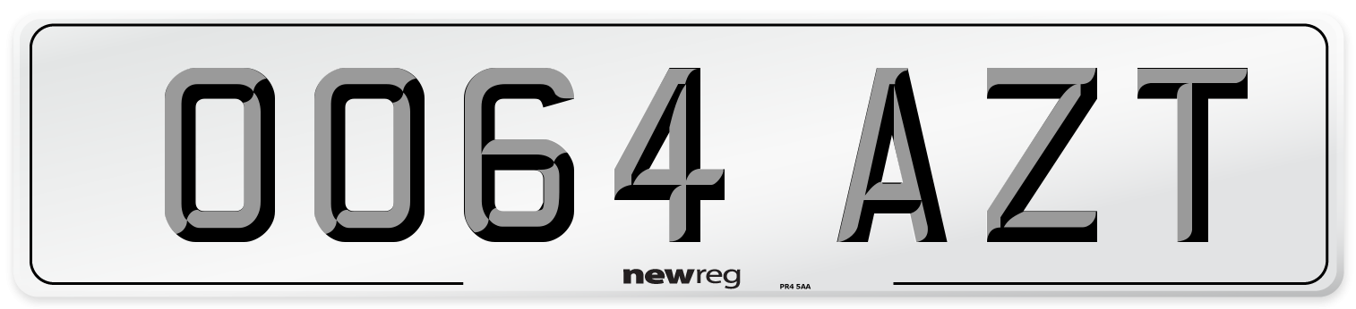 OO64 AZT Number Plate from New Reg